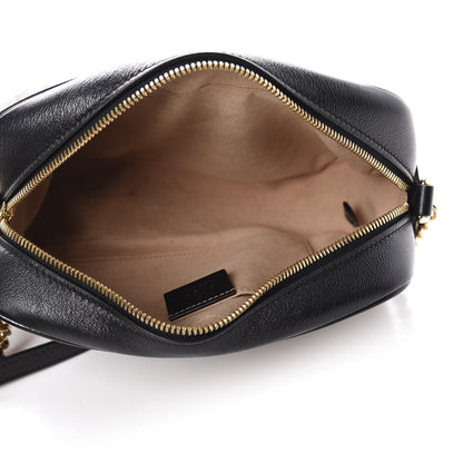 Gucci Monogram Matelasse Diagonal Small GG Marmont Chain Shoulder Bag Beige Black 5 of 12
