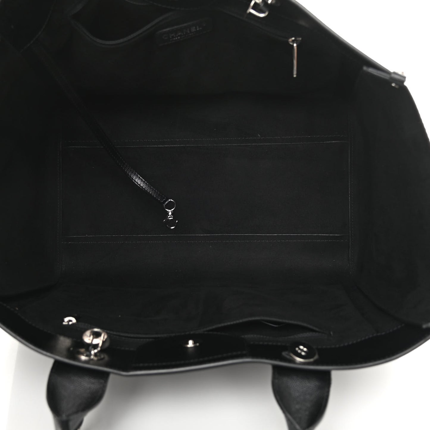Caviar Medium Studded Deauville Tote Black