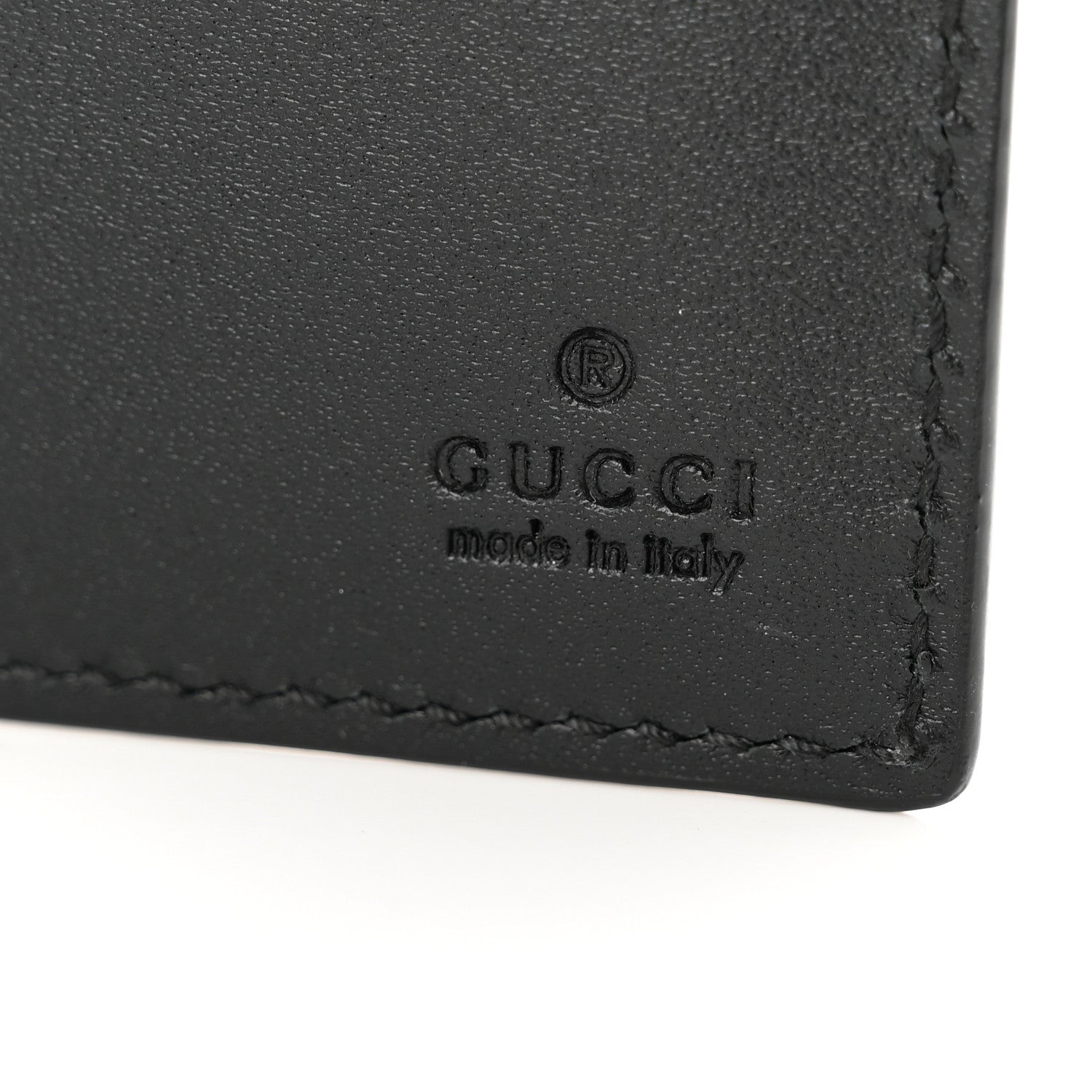 Gucci Calfskin Square G Space Print Bi-Fold Wallet Black 5 of 6
