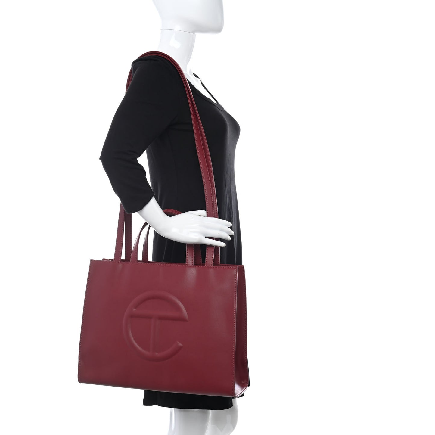 Vegan Leather Medium Shopping Bag Oxblood