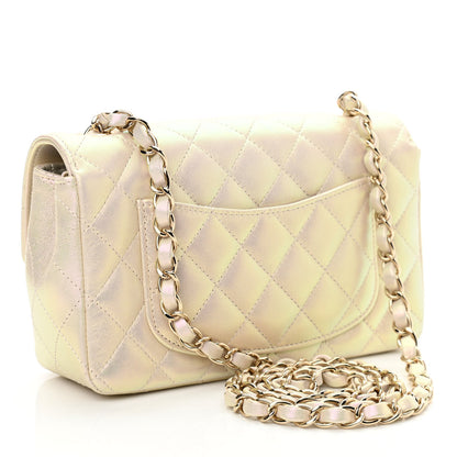 Chanel Iridescent Lambskin Quilted Mini Rectangular Flap Ivory 3 of 11