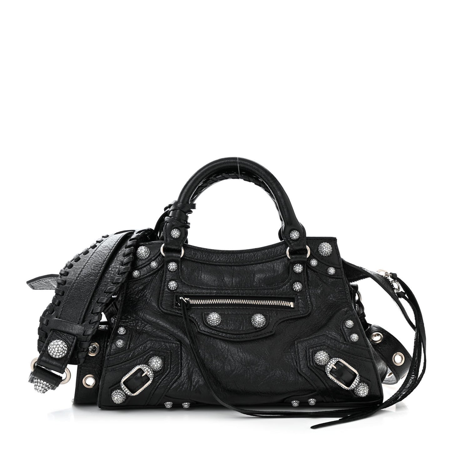 Agneau Arena Crystal Neo Cagole Handbag XS Black