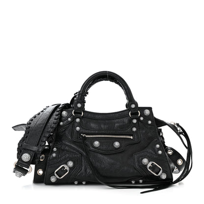 Balenciaga Agneau Arena Crystal Neo Cagole Handbag XS Black 1 of 11