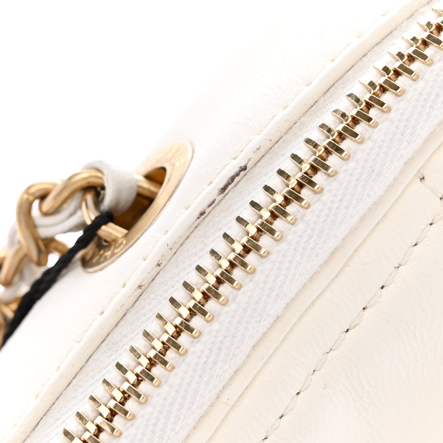 Lambskin Quilted Diamond Clutch With Chain White