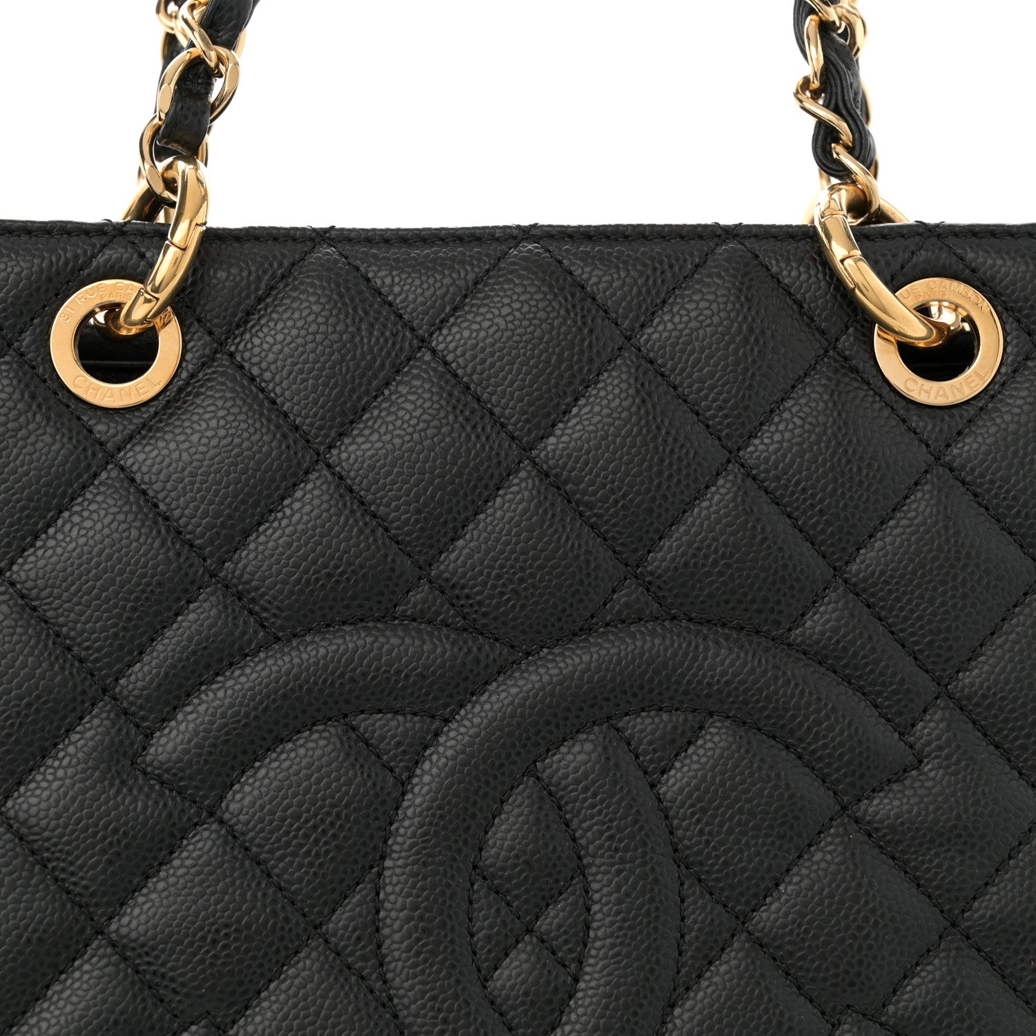 Chanel Caviar Quilted Grand Shopping Tote GST Black 8 of 10