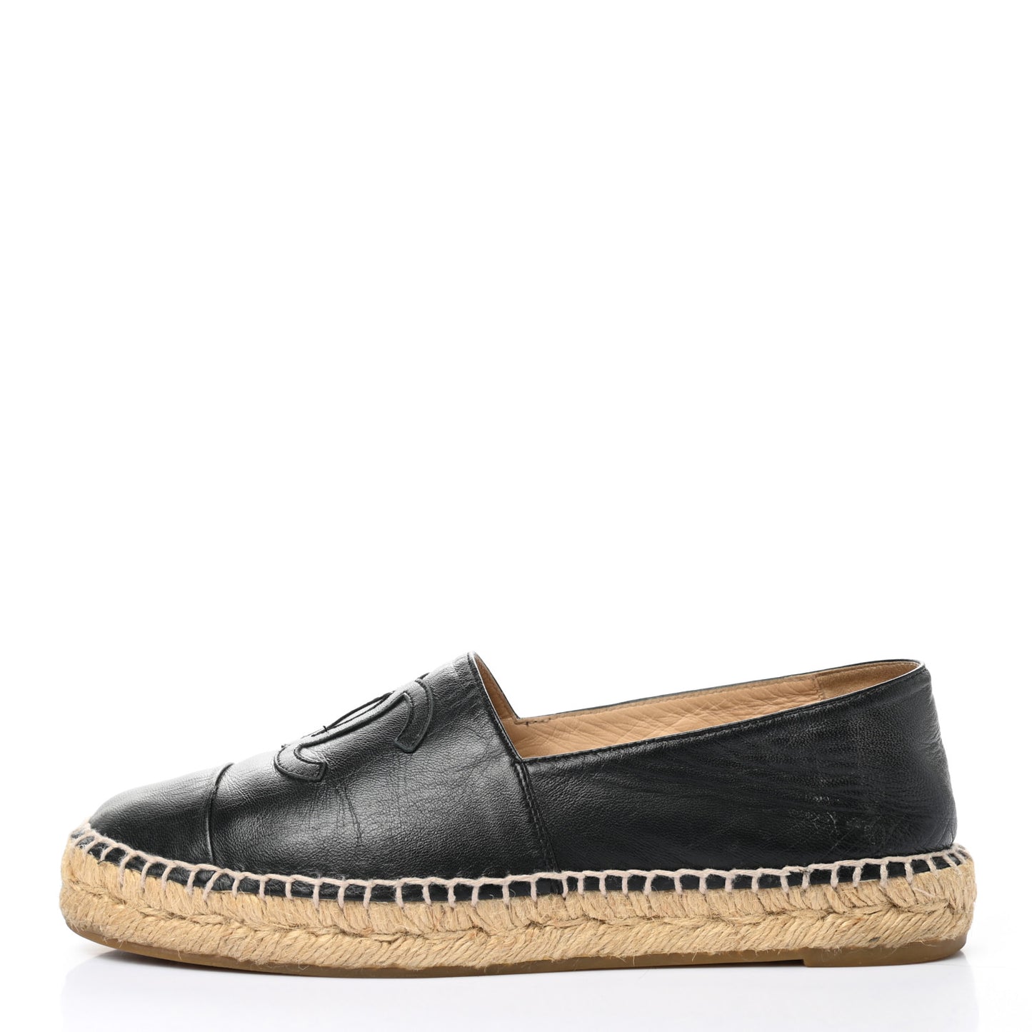 Lambskin CC Espadrilles 37 Black