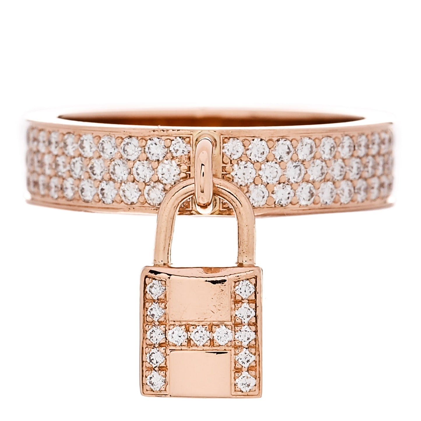 18K Rose Gold Diamond MM Kelly Clochette Ring 49 5