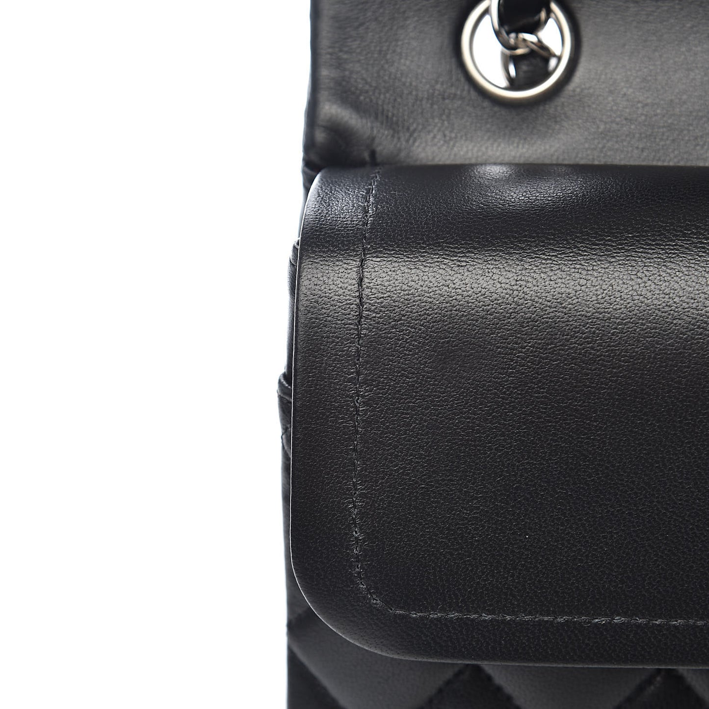 Lambskin Quilted Medium Double Flap Black