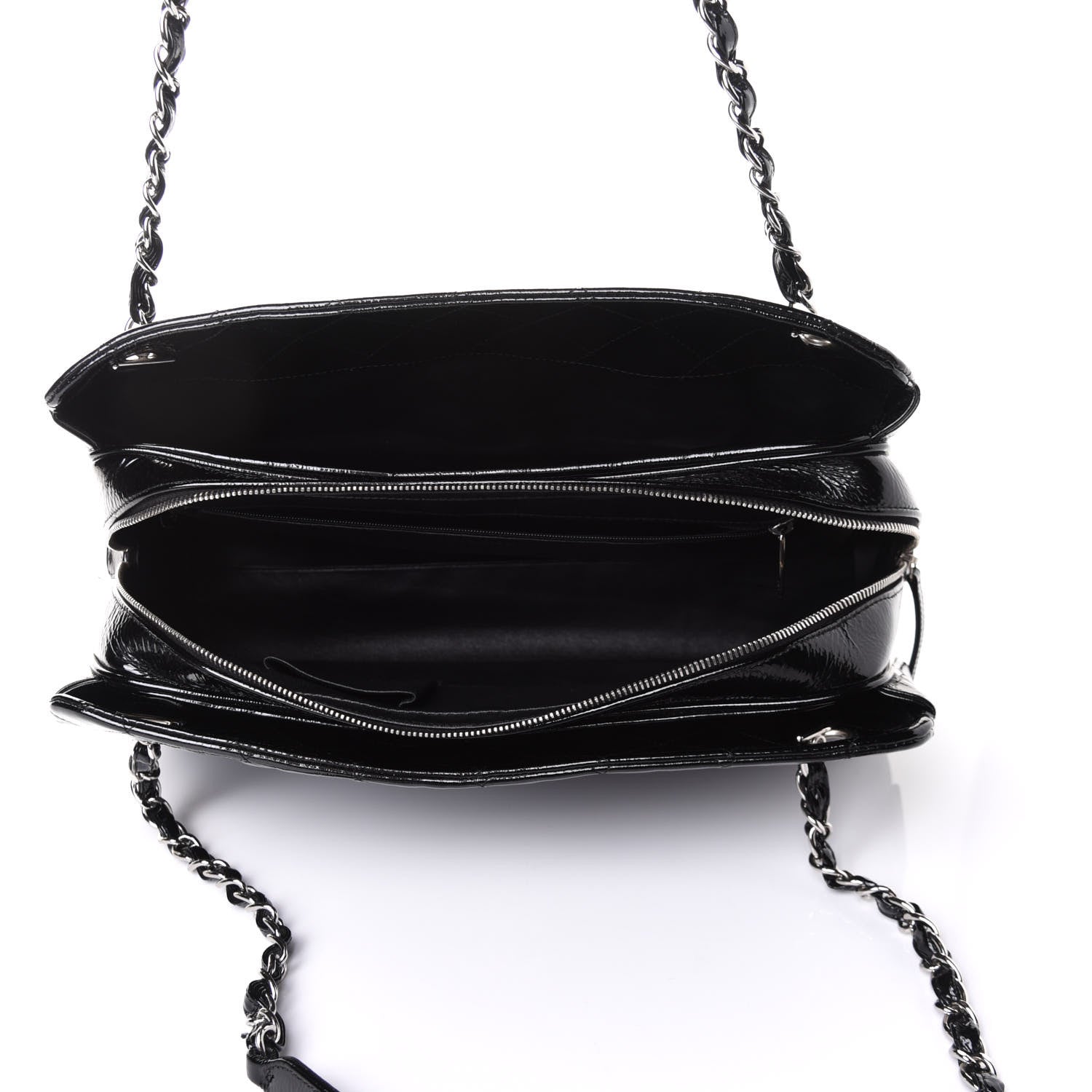 Chanel Patent Quilted Tote Black 4 of 8