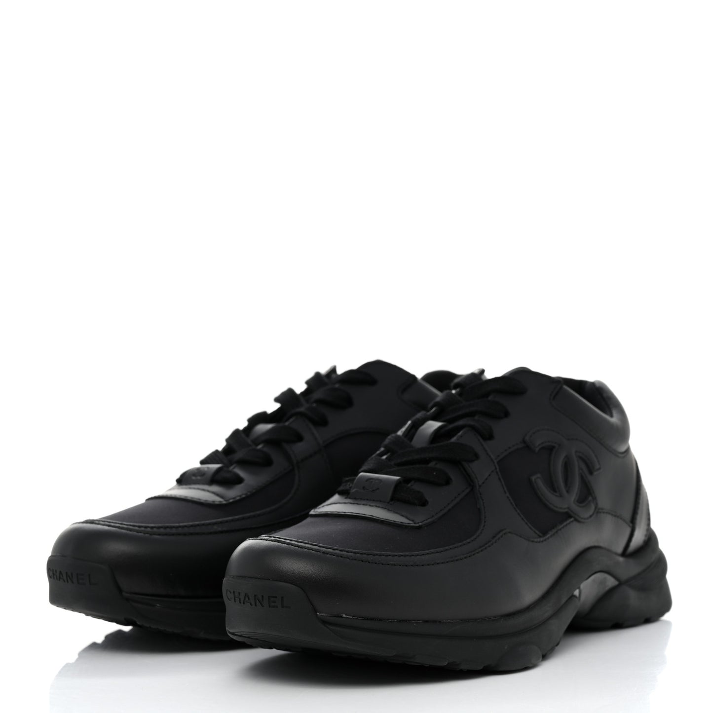 Calfskin Lambskin CC Uniform Sneakers 40 Black