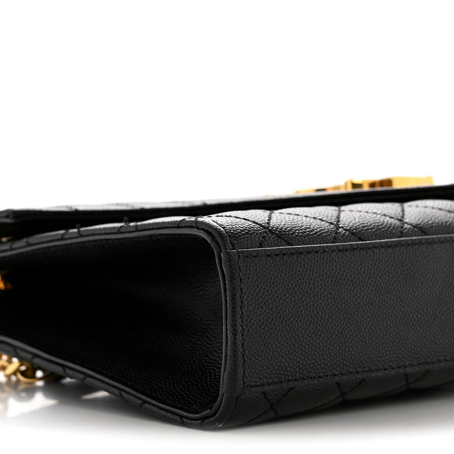 Grain De Poudre Textured Mixed Matelasse Triquilt Medium Monogram Satchel Black