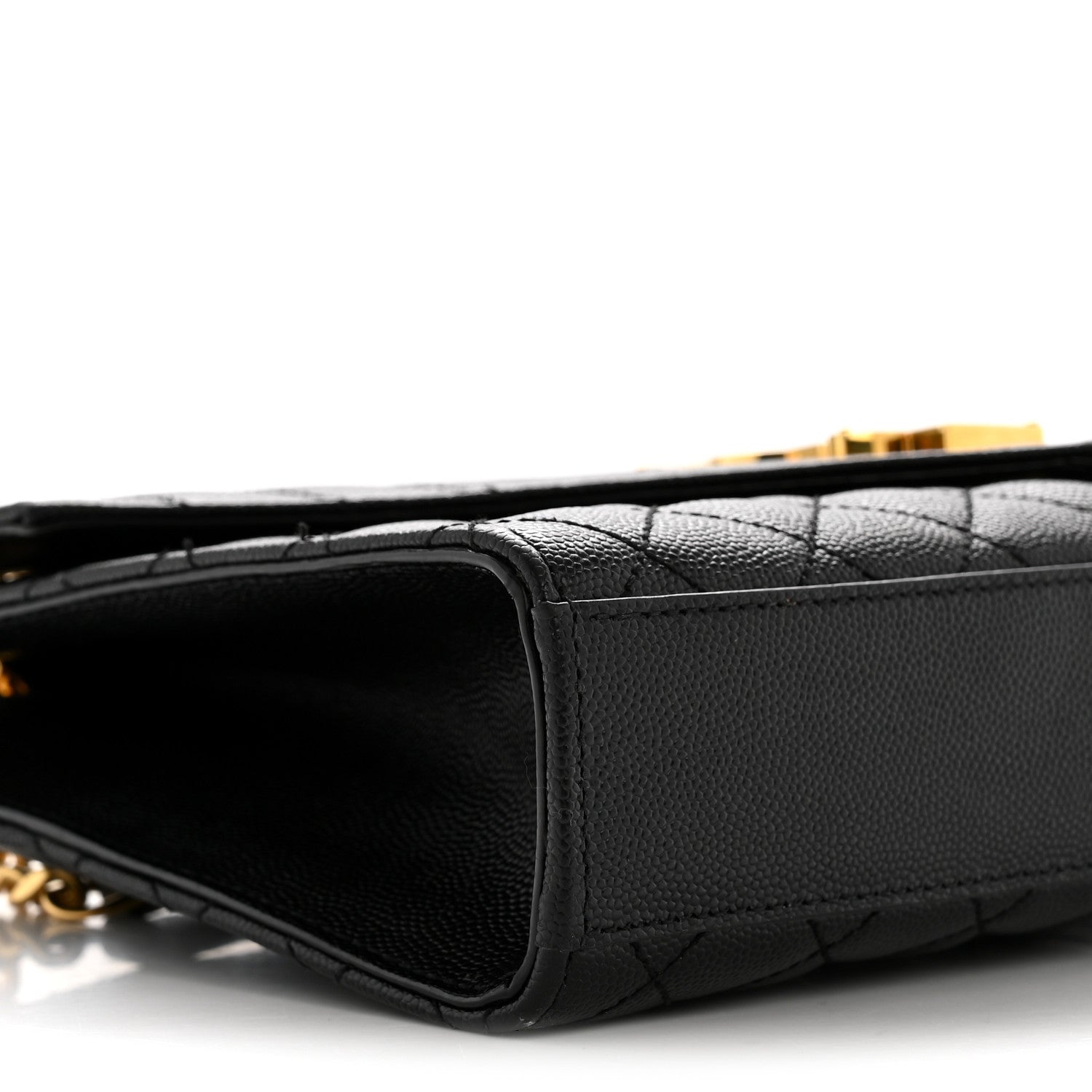 Saint Laurent Grain De Poudre Textured Mixed Matelasse Triquilt Medium Monogram Satchel Black 9 of 12