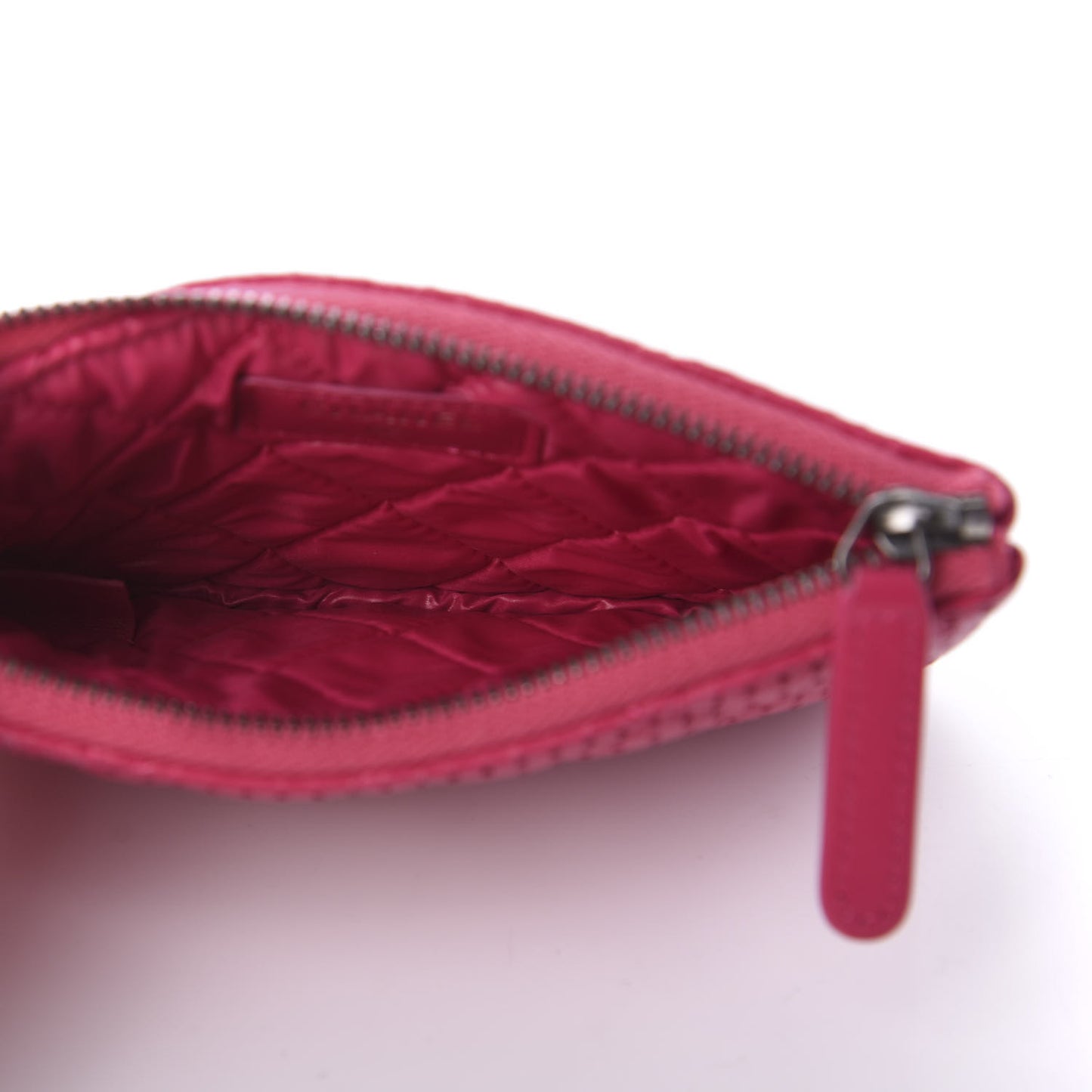 Perforated Lambskin Quilted Small Cosmetic Case Pink