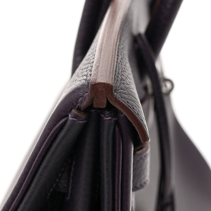 Hermes Taurillon Clemence Birkin 35 Raisin 12 of 15