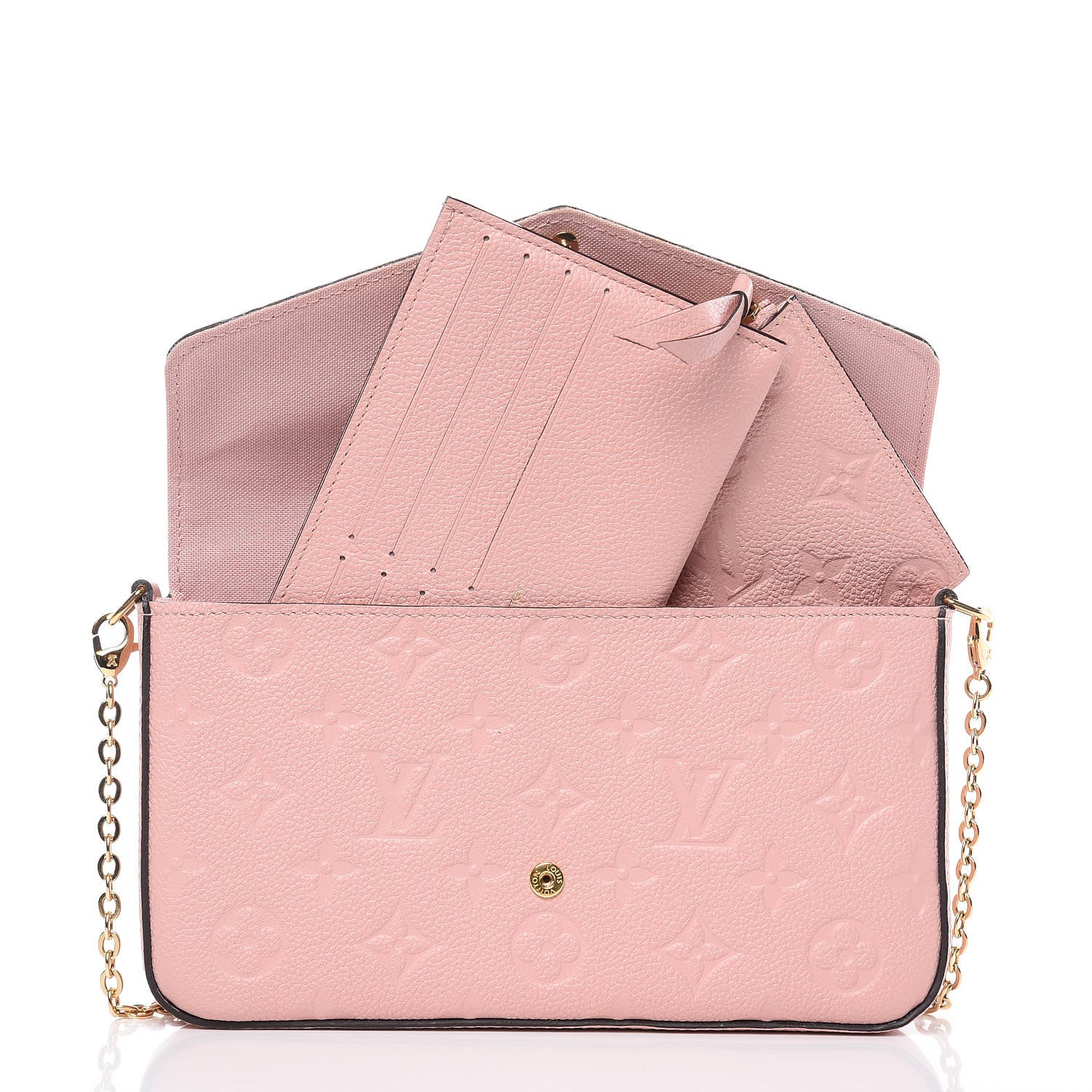 Louis Vuitton Empreinte Pochette Felicie Chain Wallet Rose Poudre 8 of 10