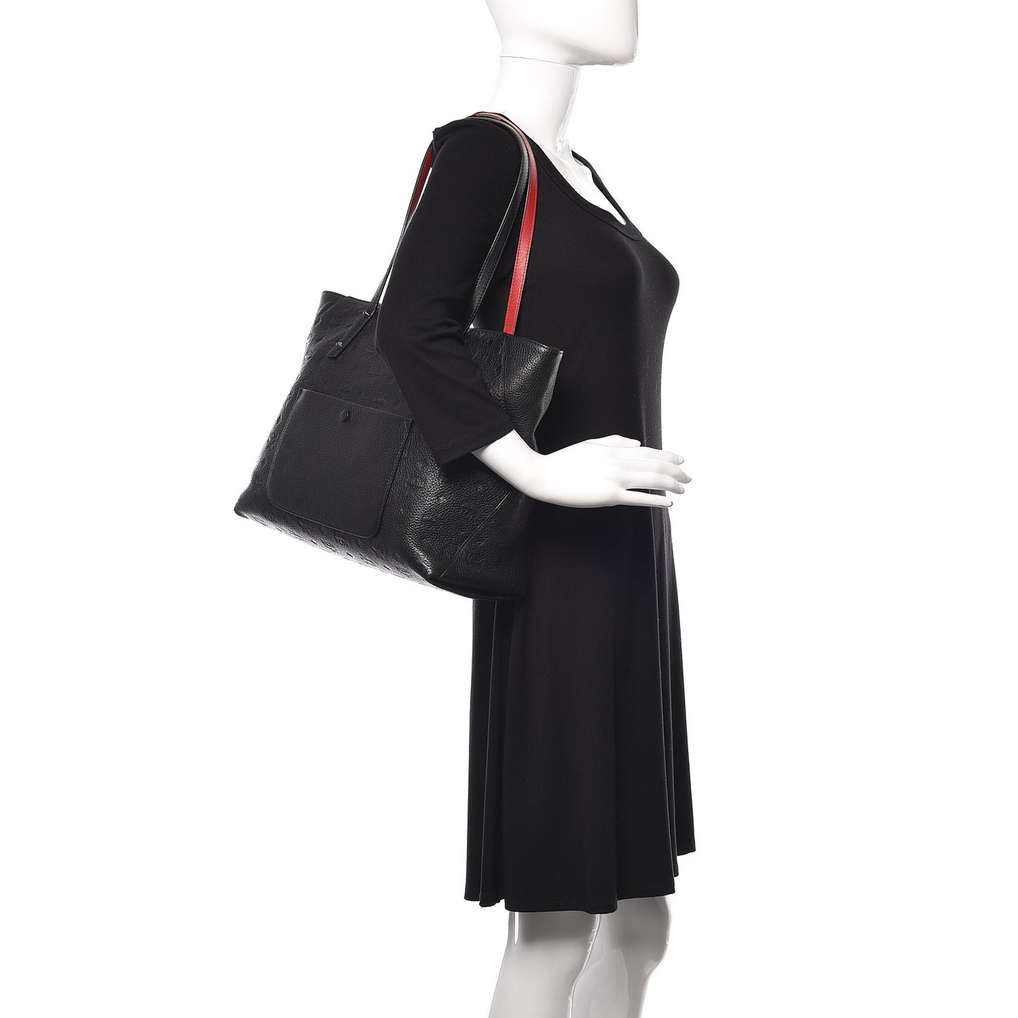 Calfskin Ottomar Monogram Medium Klara Shopper Tote Black