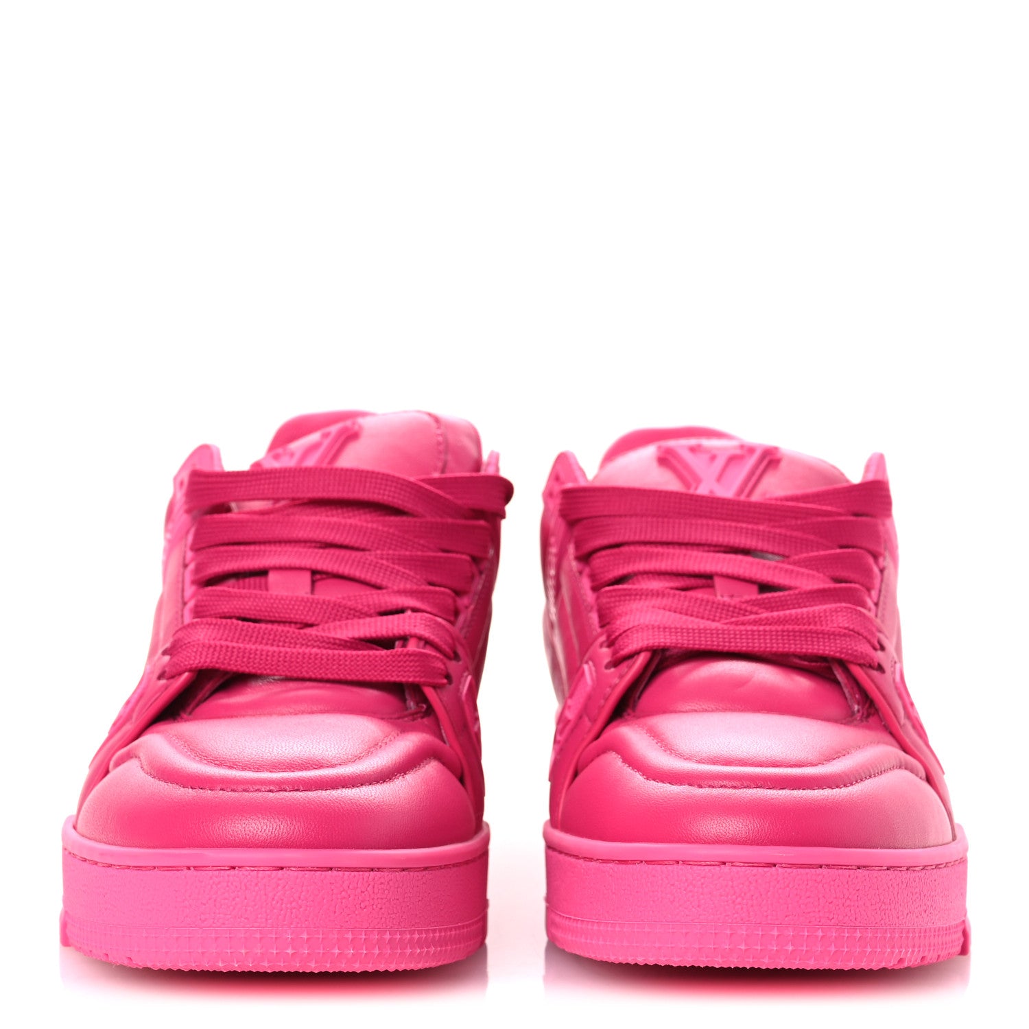 Louis Vuitton Calfskin Womens LV Trainer Sneakers 37 Hot Pink 3 of 11