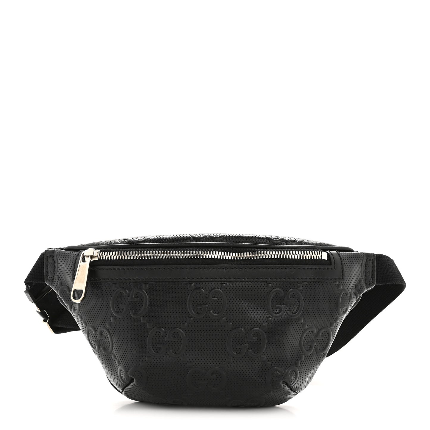 Calfskin GG Tennis Embossed Belt Bag Black