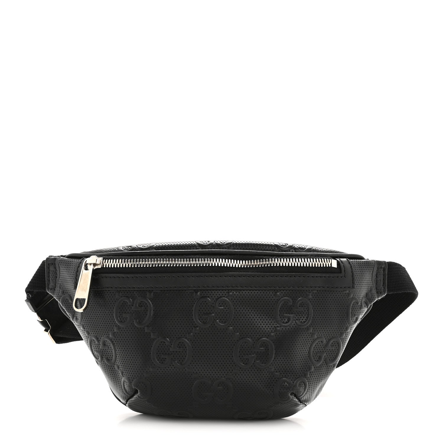 Gucci Calfskin GG Tennis Embossed Belt Bag Black 1 of 12