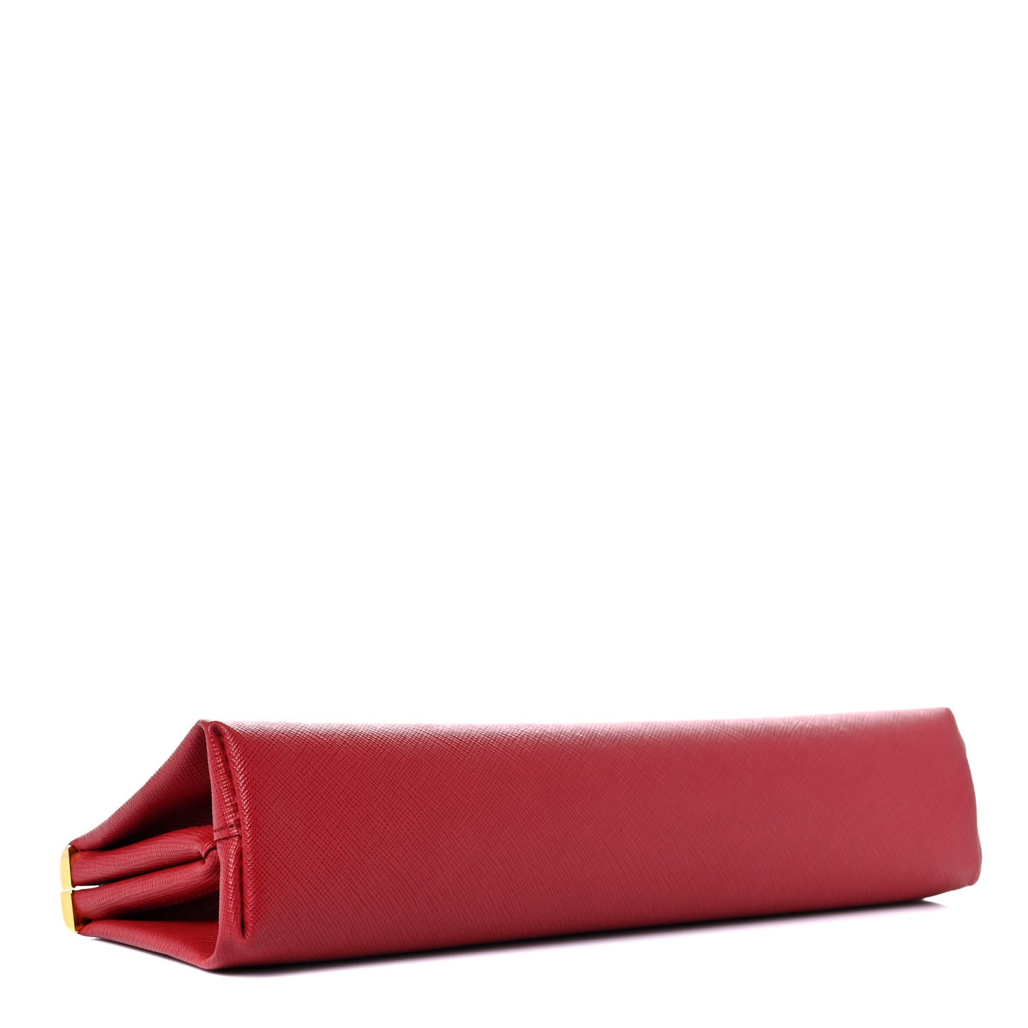 Prada Saffiano Lux East West Frame Clutch Fuoco 4 of 17