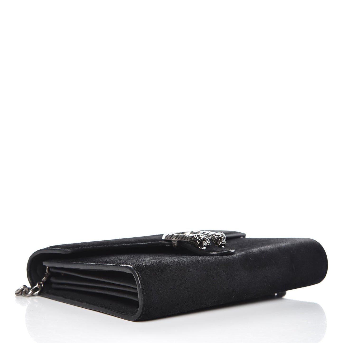 Suede Mini Dionysus Chain Wallet Black