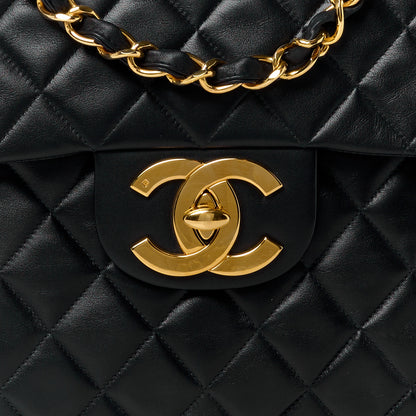 Chanel Lambskin Quilted XL Jumbo Single Flap Black 9 of 14