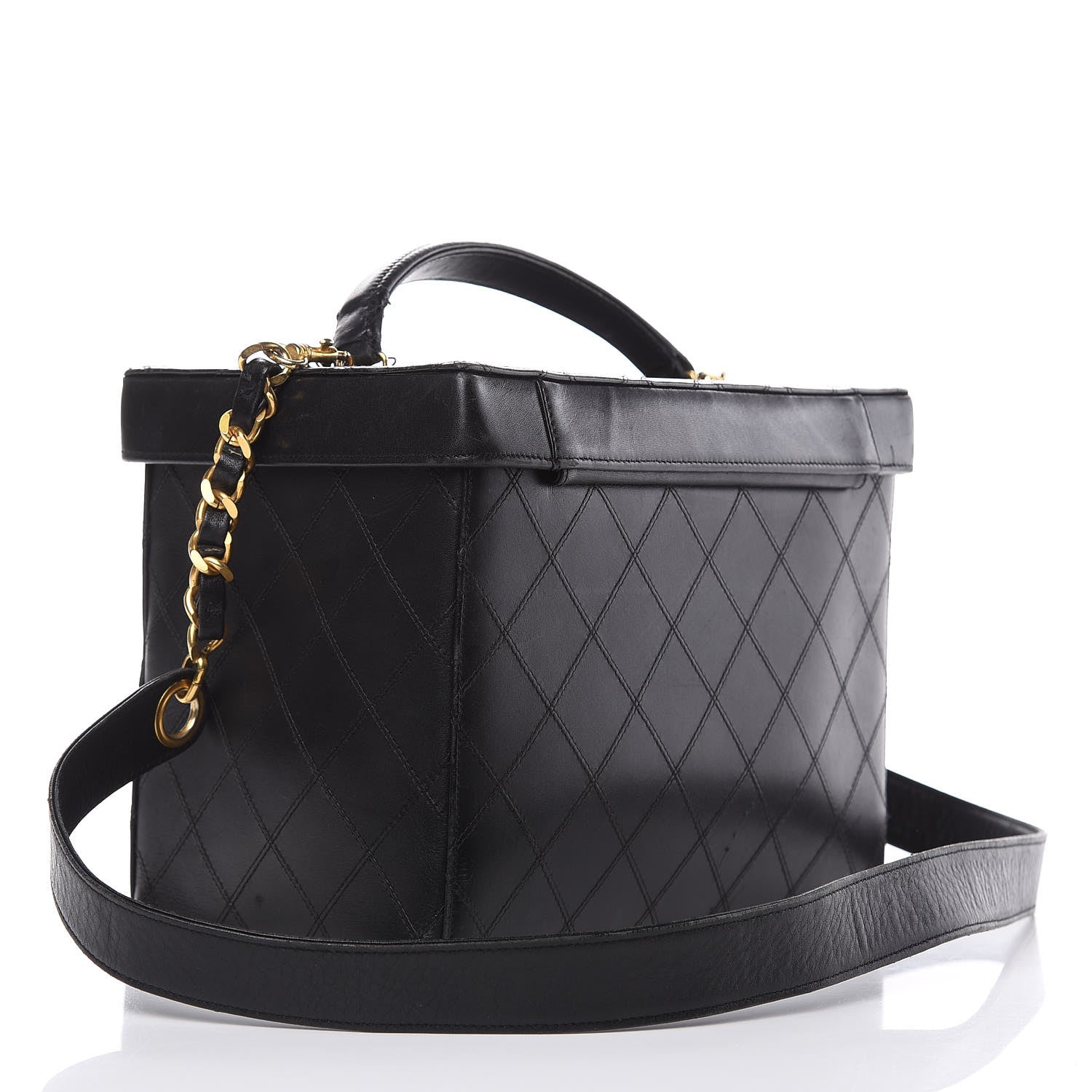 Chanel Calfskin Stitch Vanity Case Black 3 of 22