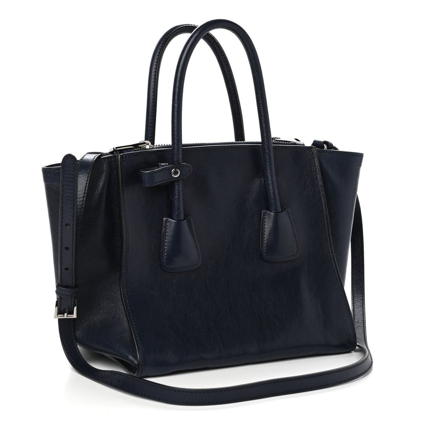 Glace Calf Small Twin Pocket Tote Baltico