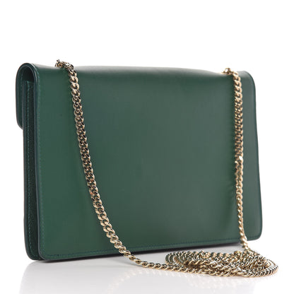 Chloe Calfskin Chain Wallet Green 3 of 14
