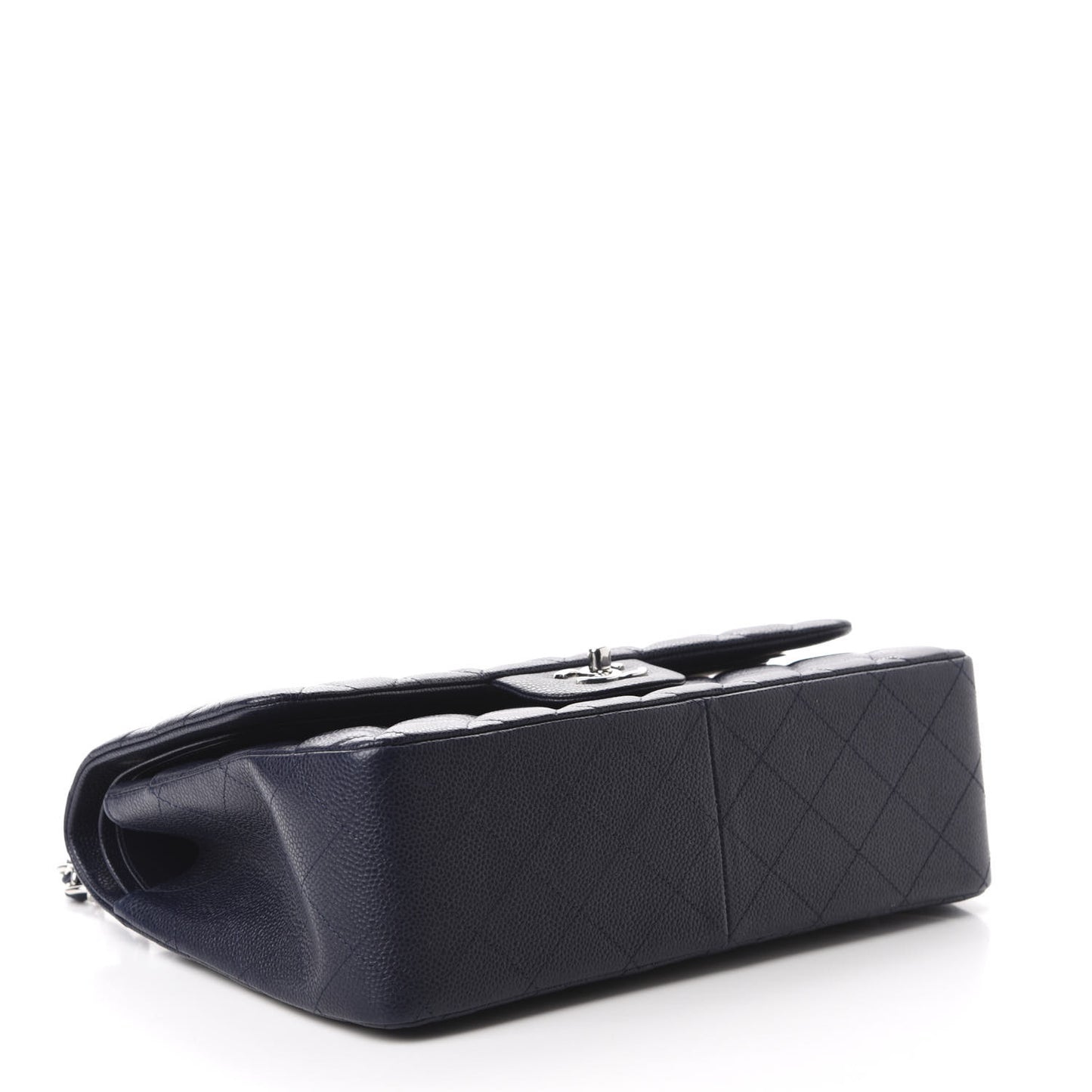 Caviar Quilted Jumbo Double Flap Navy