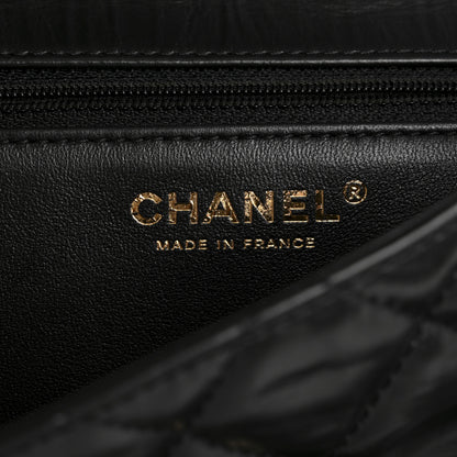 Chanel Crumpled Calfskin Quilted Clutch Black 6 of 8