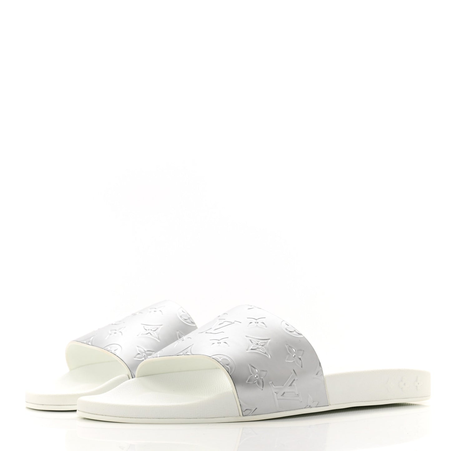 Metallic Rubber Embossed Monogram Mens Waterfront Mules 10