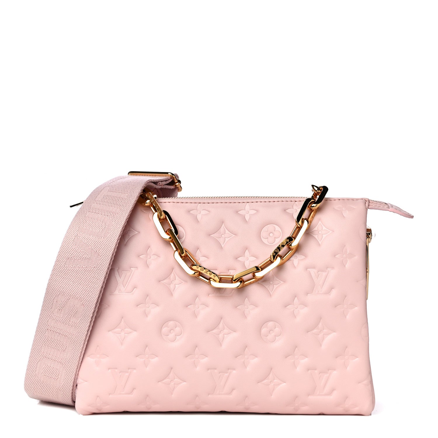 Louis Vuitton Lambskin Embossed Monogram Coussin PM Rose 1 of 13