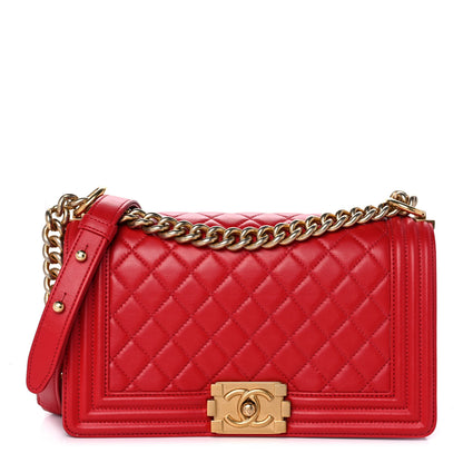 Chanel Lambskin Quilted Medium Boy Flap Red 1 of 16
