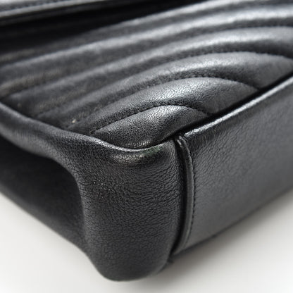 Saint Laurent Sheepskin Matelasse Chevron Monogram Medium College Bag Black 11 of 16