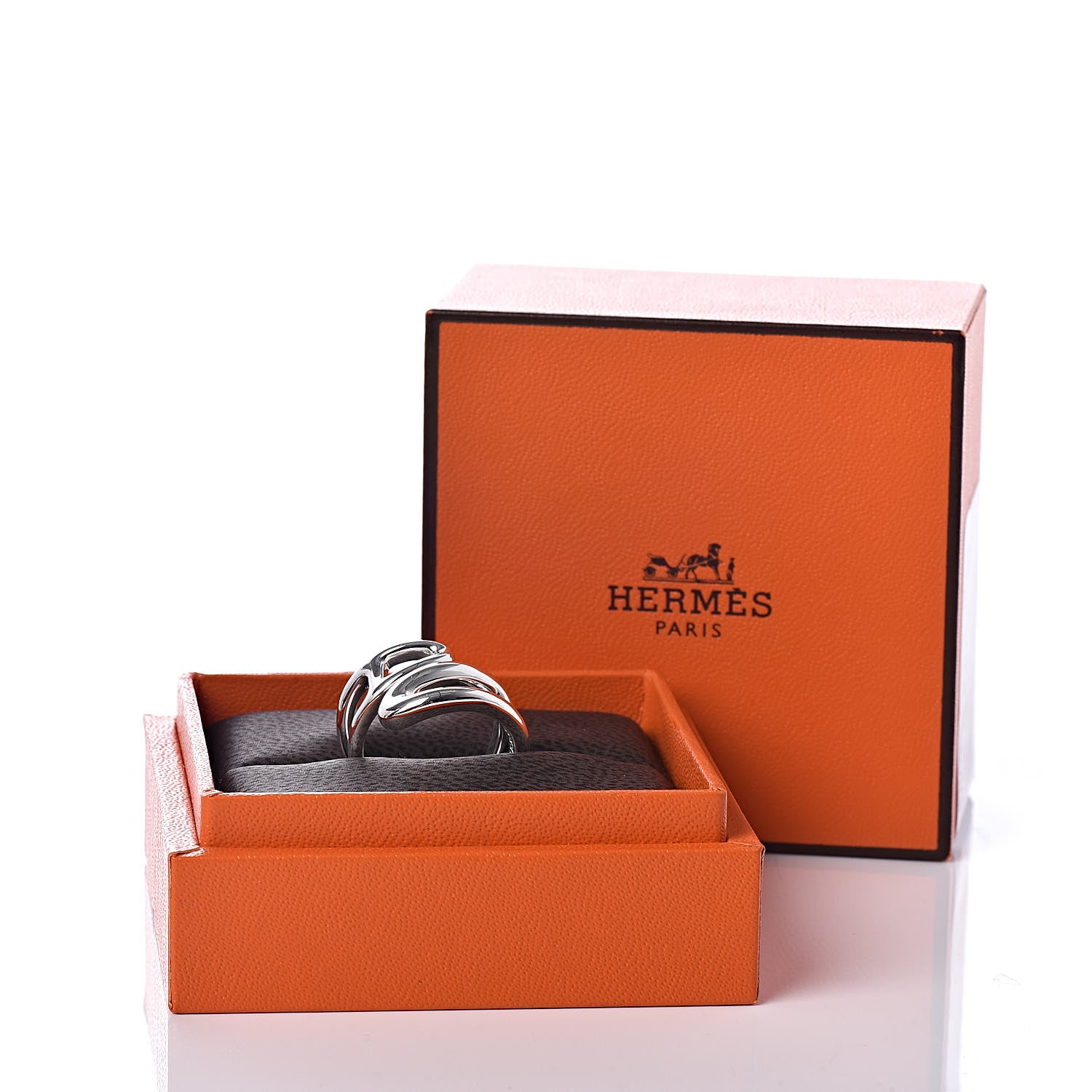 Hermes Sterling Silver Small Chaine D' Ancre Twist Ring 50 5.25 7 of 7