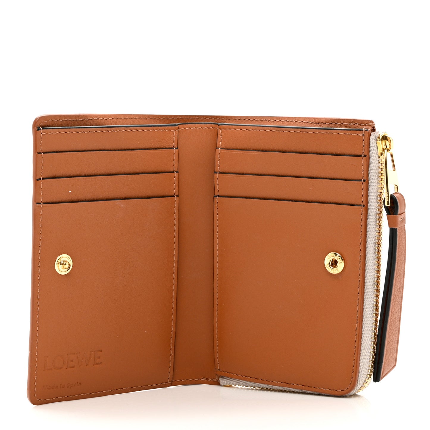 Calfskin Puzzle Zip Bi-Fold Wallet Ghost Soft White