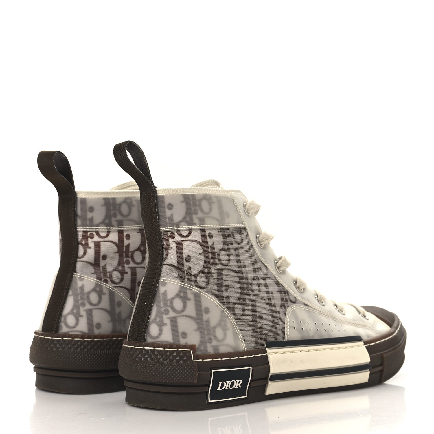 Christian Dior Technical Canvas Oblique Mens B23 High Top Sneakers 41 Brown Beige 5 of 8