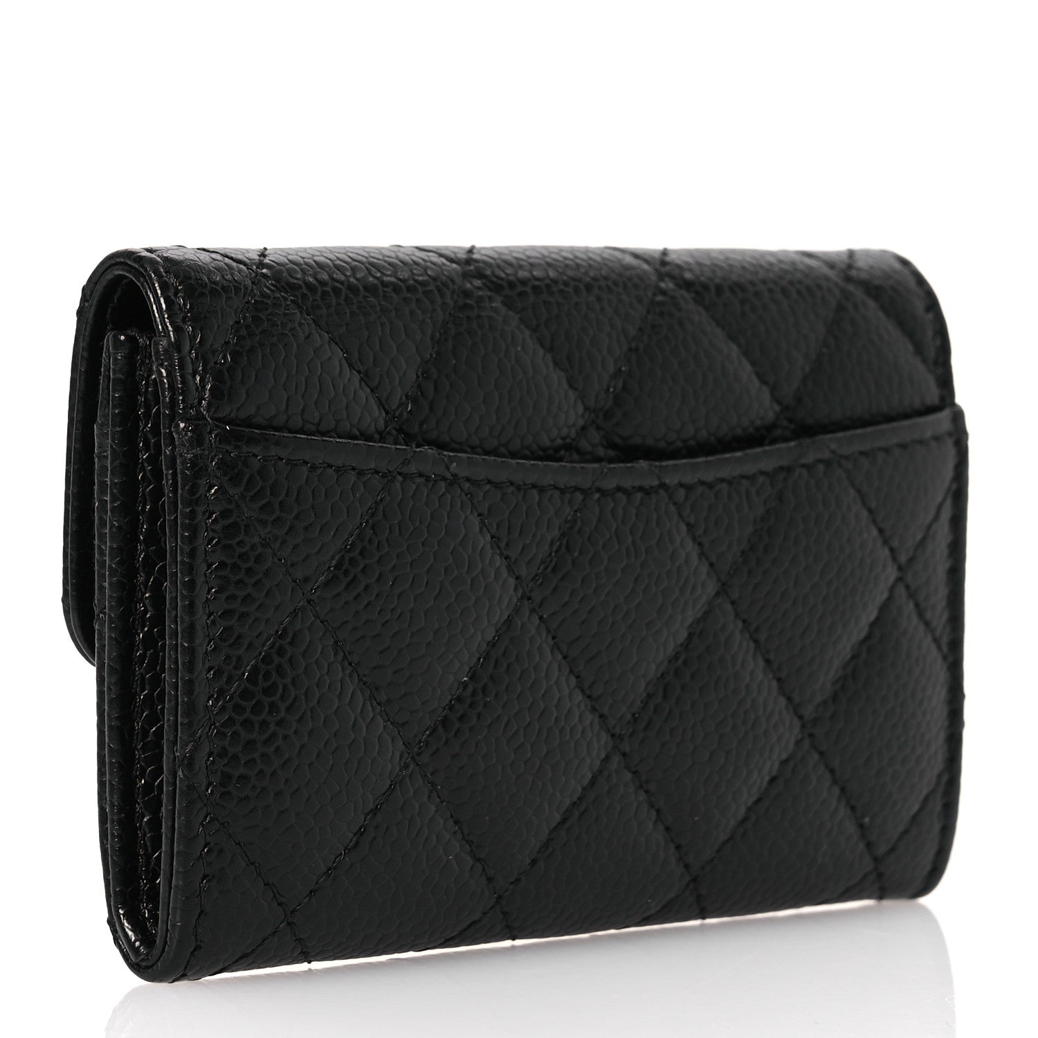 Chanel Caviar Quilted Flap Card Holder Wallet Black 3 of 12