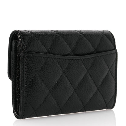 Chanel Caviar Quilted Flap Card Holder Wallet Black 3 of 12
