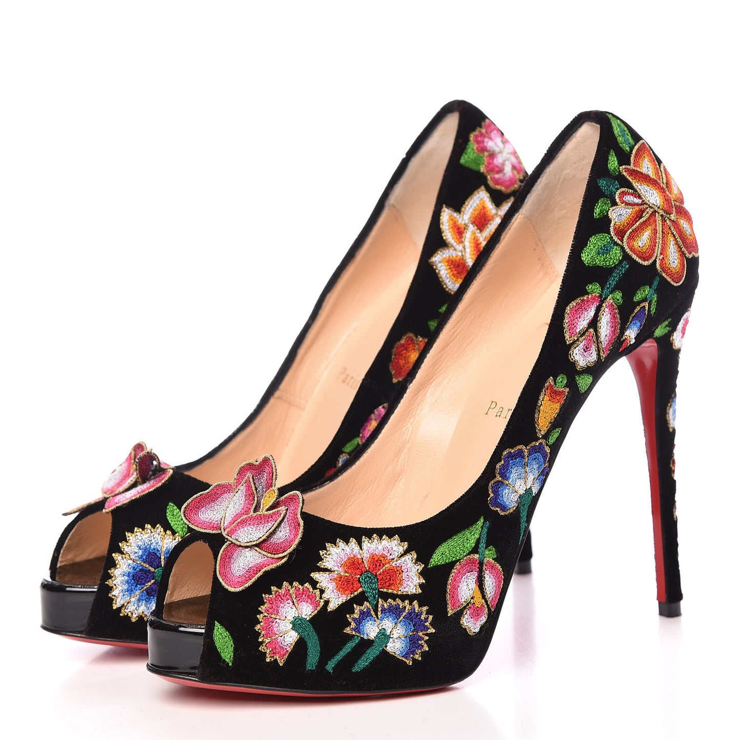 Suede Embroidered Folklo 120 Pumps 39 Multi