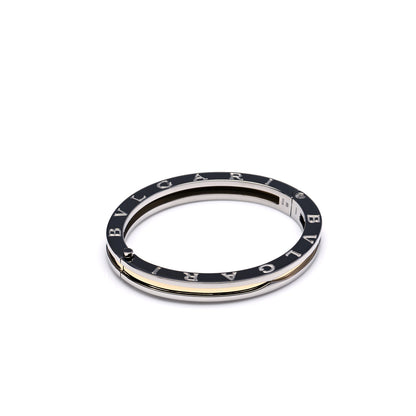 Bulgari 18K Yellow Gold Stainless Steel B.Zero1 Bangle Bracelet 4 of 7