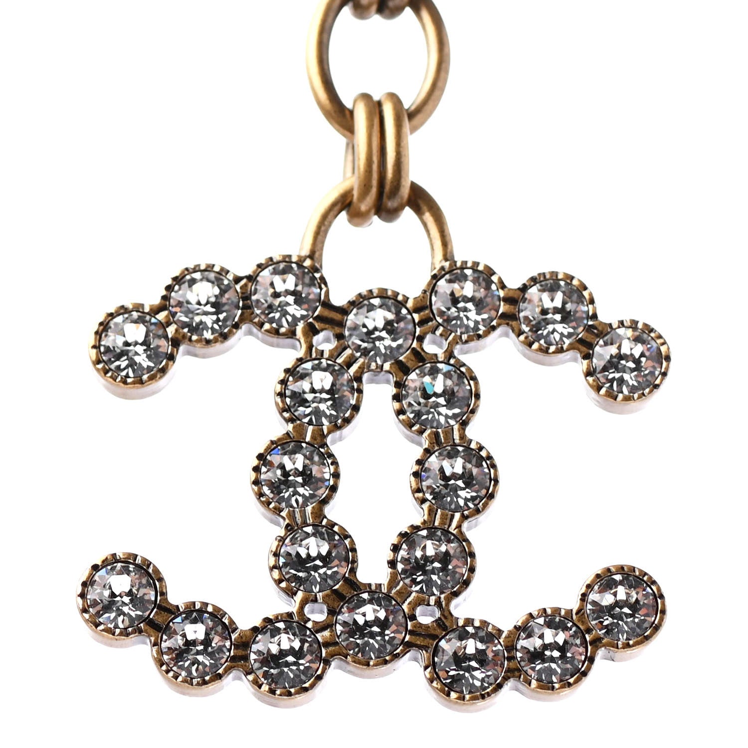 Chanel Crystal City of Lights Letter Chain Necklace Gold 3 of 4