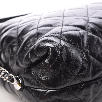 Chanel Metallic Crackled Calfskin Quilted Medium Big Bang Hobo Black 10 of 11