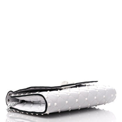 Valentino Garavani Lambskin Free Rockstud Spike Wallet on Chain Optic White 4 of 14