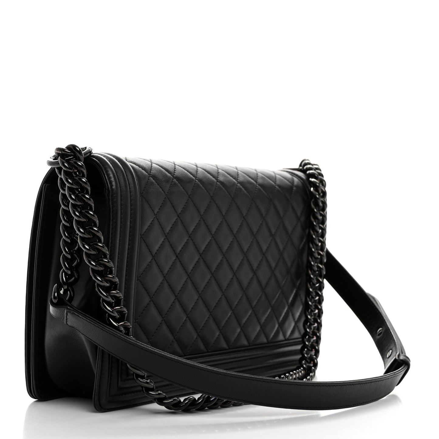 Calfskin Quilted New Medium Boy Flap So Black