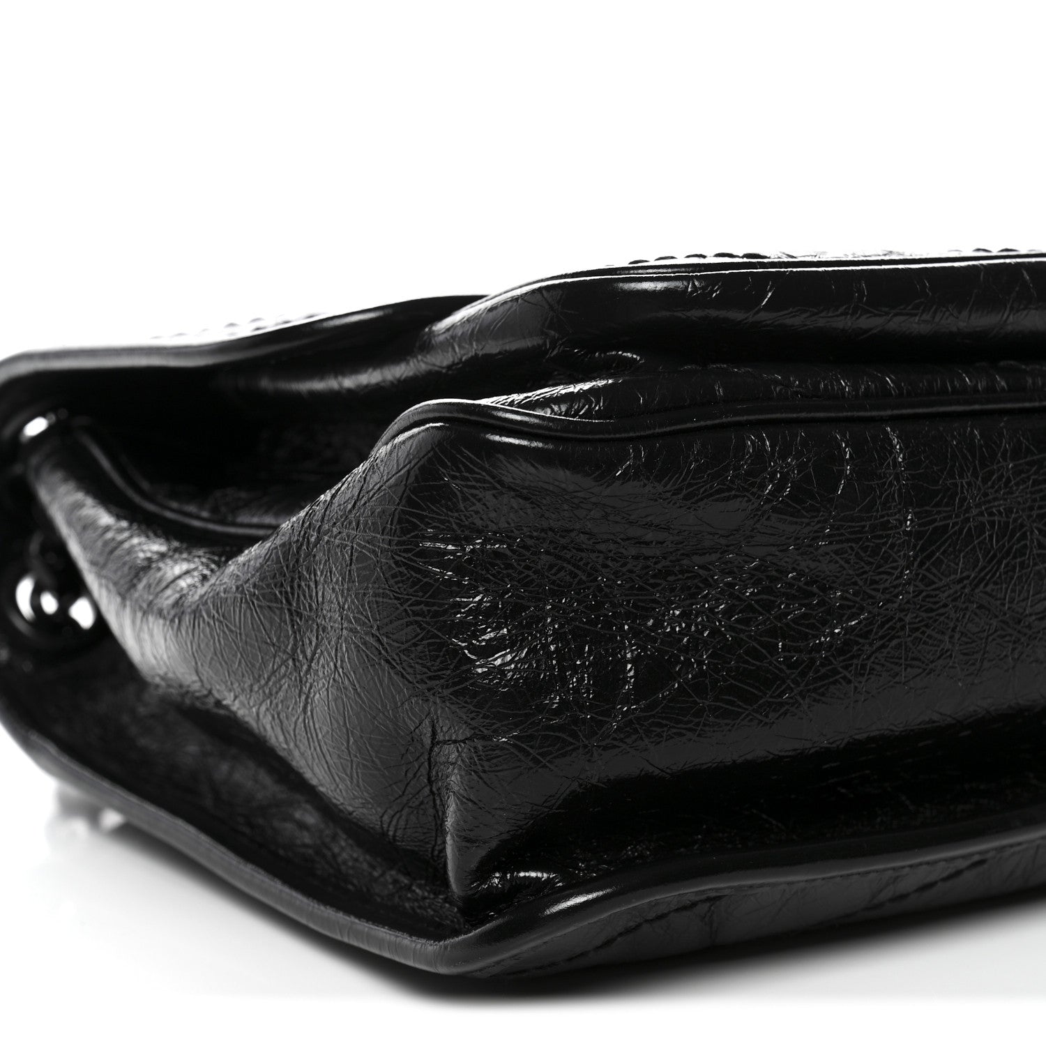 Saint Laurent Crinkled Calfskin Matelasse Monogram Medium Niki Chain Satchel Black 9 of 10
