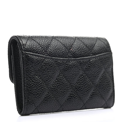 Chanel Caviar Quilted Flap Card Holder Wallet Black 3 of 8