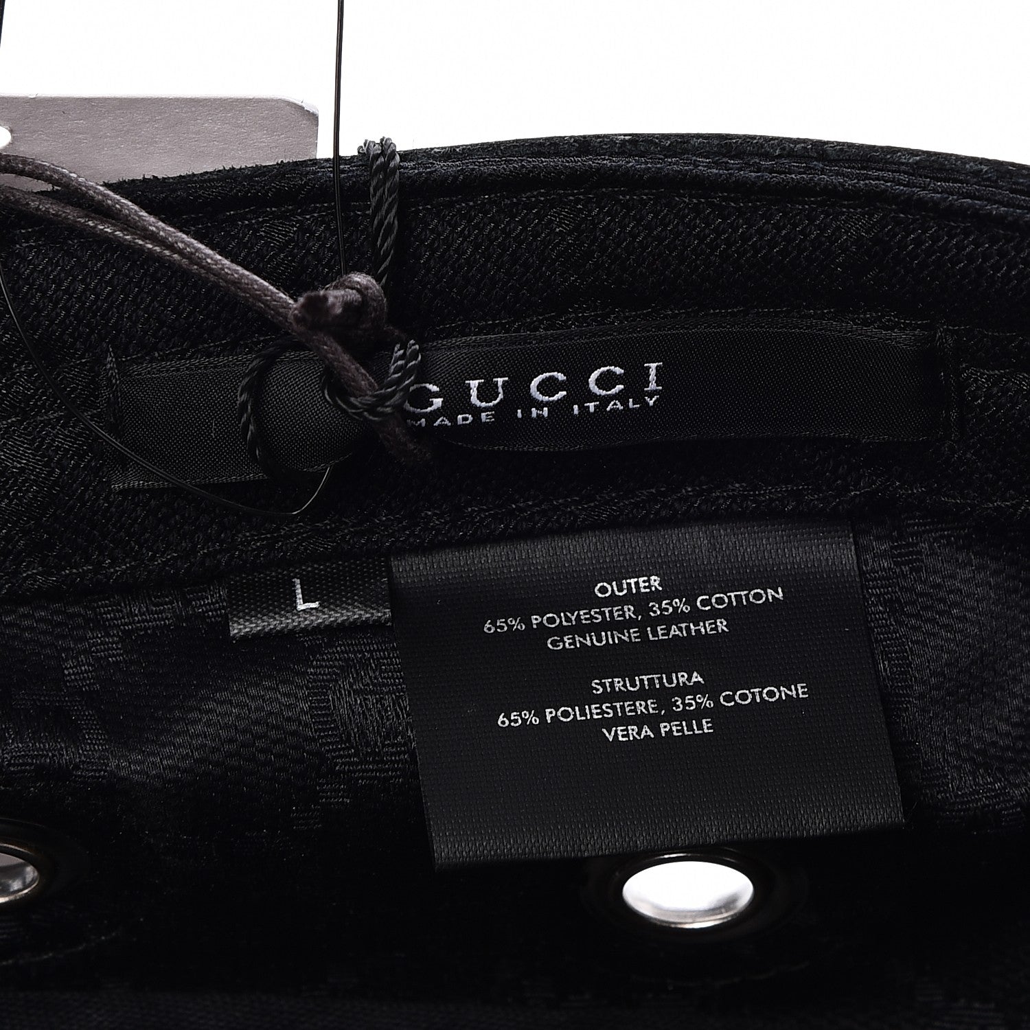 Gucci Monogram Canvas Military Hat L Black 6 of 6