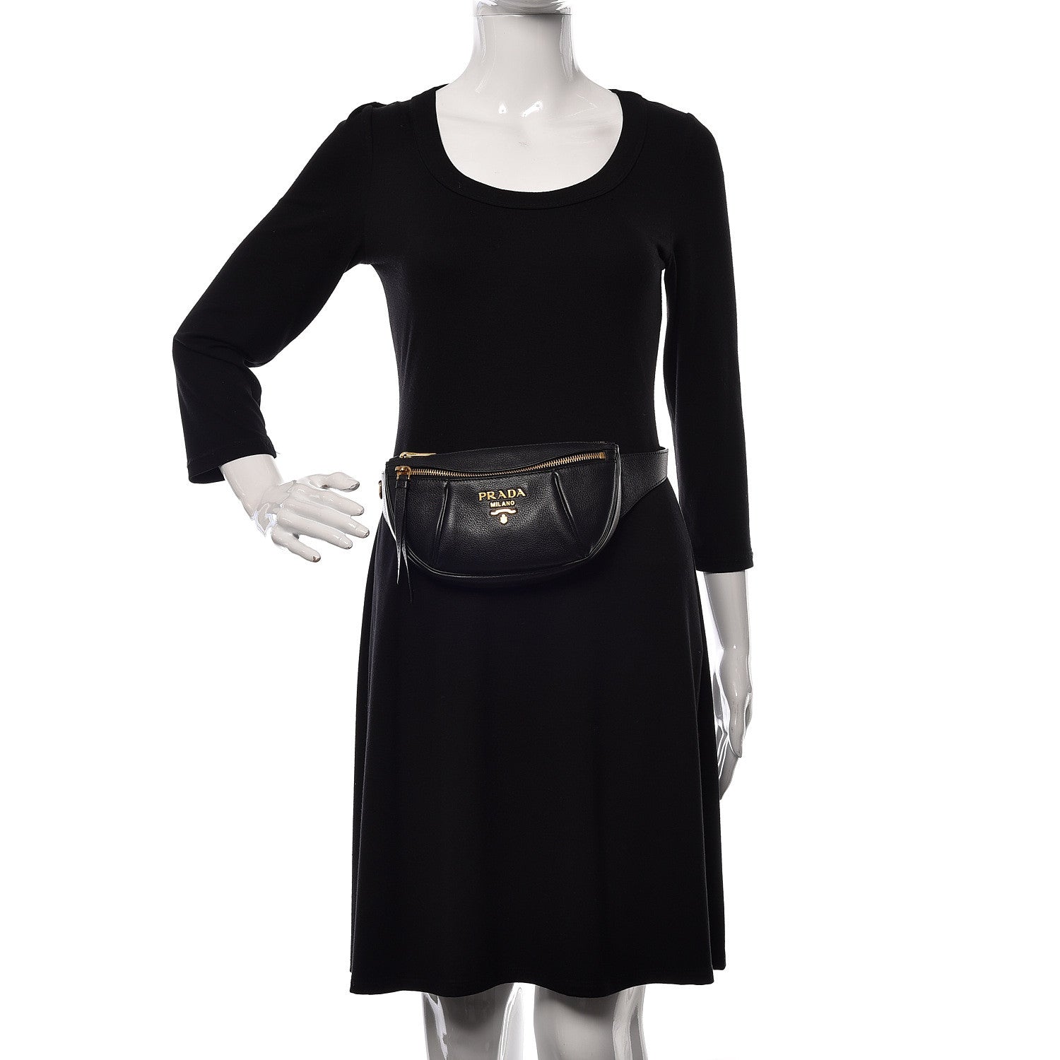 Prada Vitello Daino Small Belt Bag Black 2 of 11
